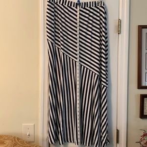 Blue and white stripe skirt.